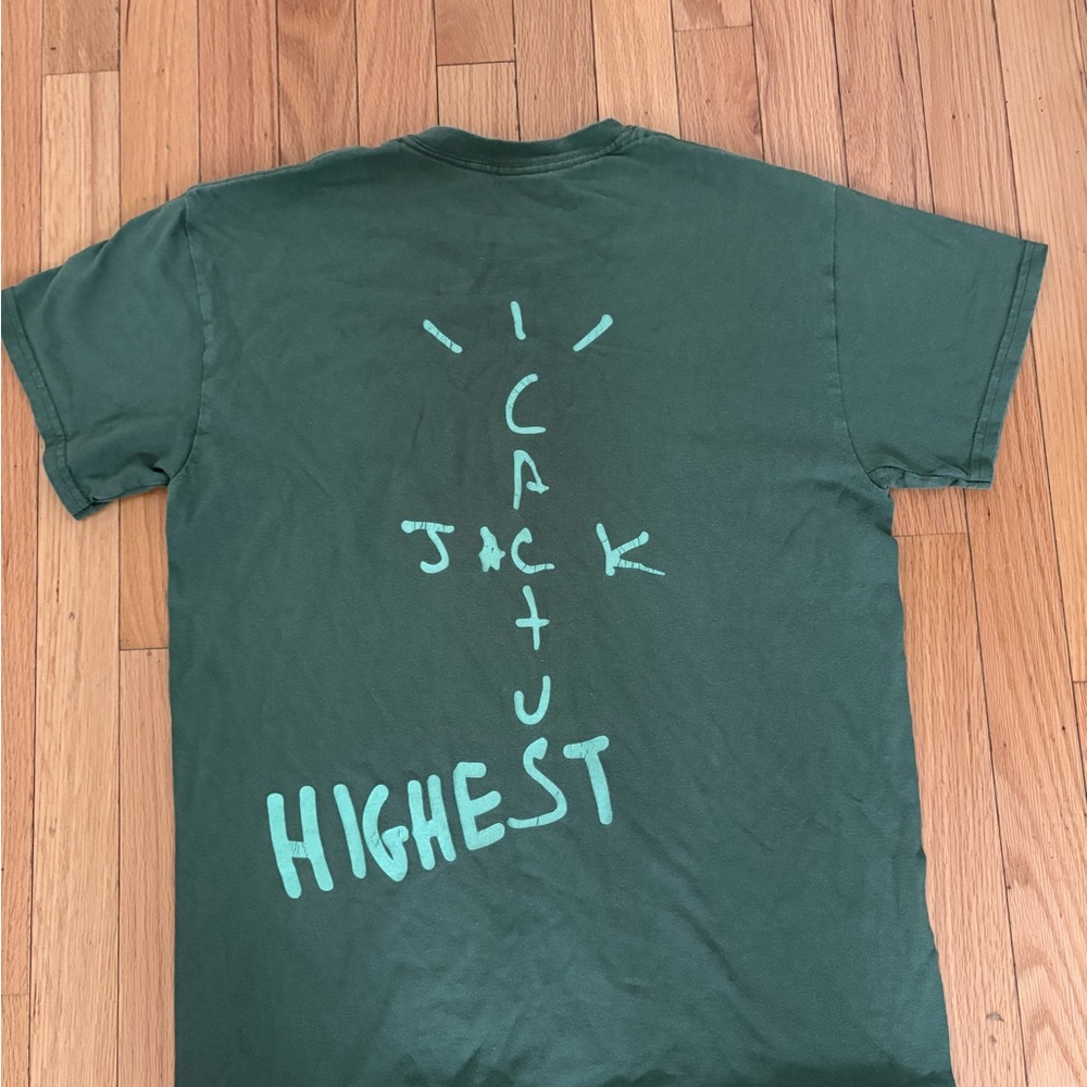 Cactus Jack Travis Scott tour tee in green and blue